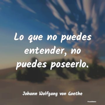 Johann Wolfgang Von Goethe Frases Lo Que No Puedes Entender No