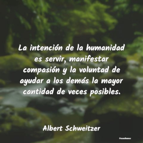 Frases de Albert Schweitzer - La intención de la humanidad es servir,