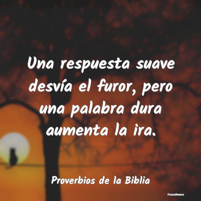 Proverbios de la Biblia - Una respuesta suave desvía el furor, pero una pal...