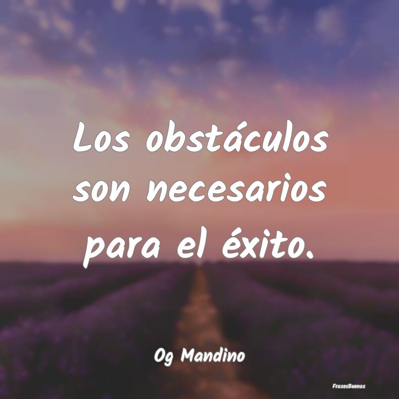 Los obstáculos son necesarios para el éxito....