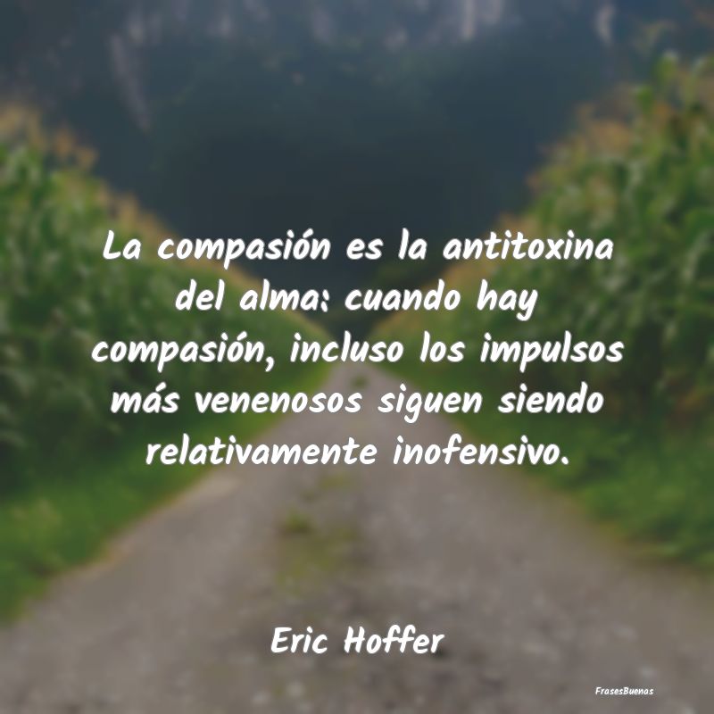 La compasión es la antitoxina del alma: cuando ha...