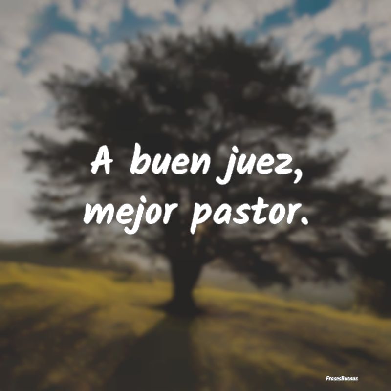 A buen juez, mejor pastor....