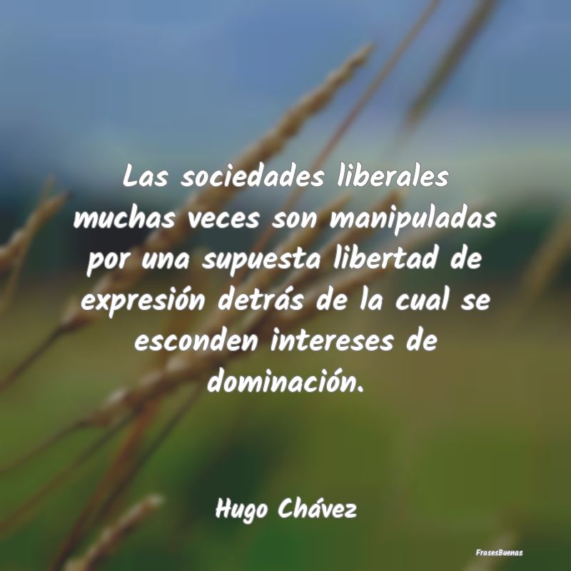 Las sociedades liberales muchas veces son manipula...