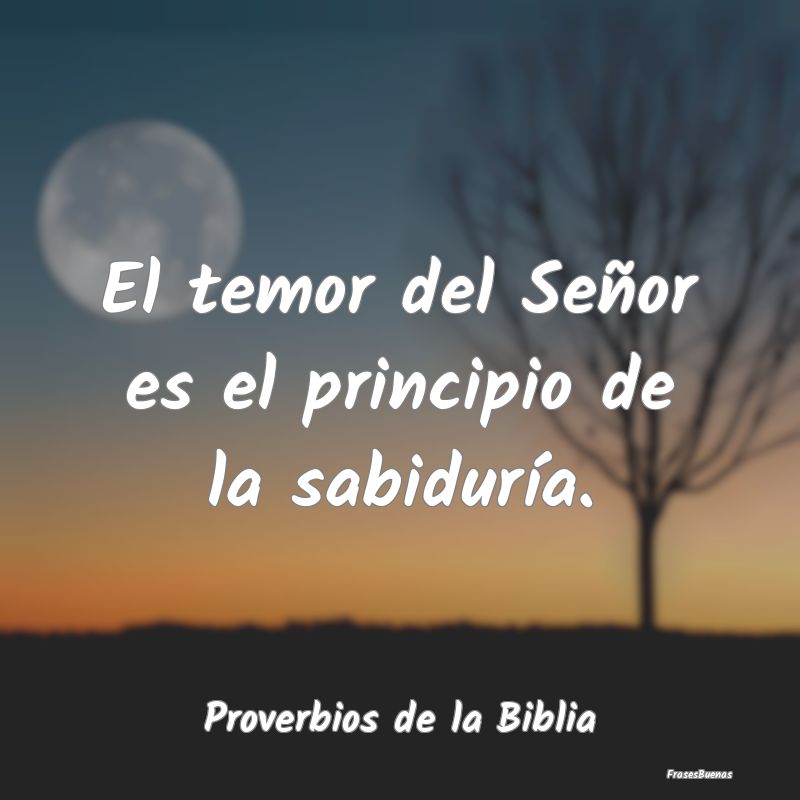 Proverbios de la Biblia - El temor del Señor es el principio de la sabidur...