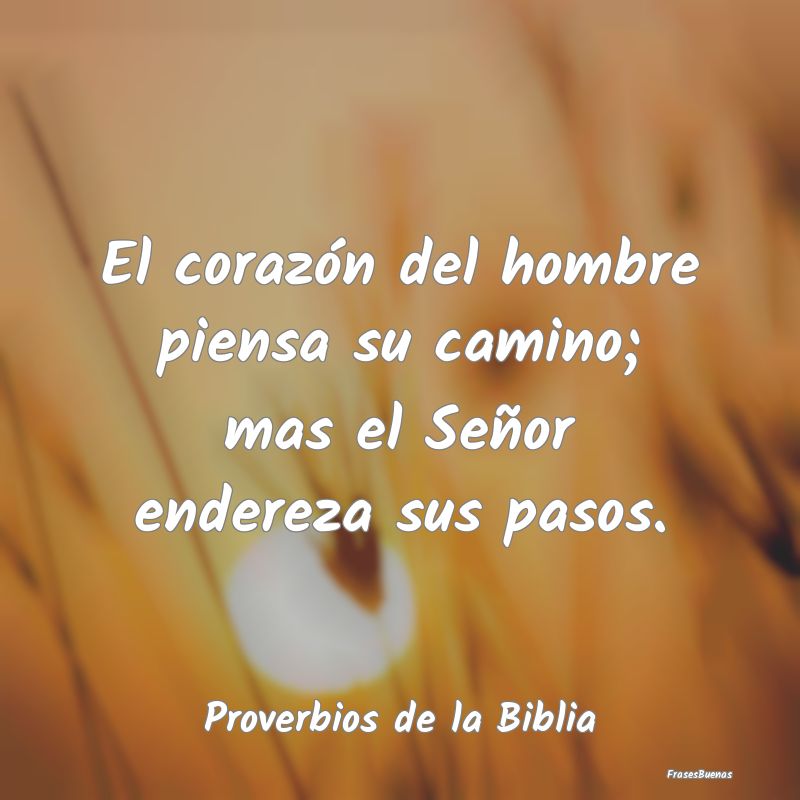 Proverbios de la Biblia - El corazón del hombre piensa su camino; mas el Se...