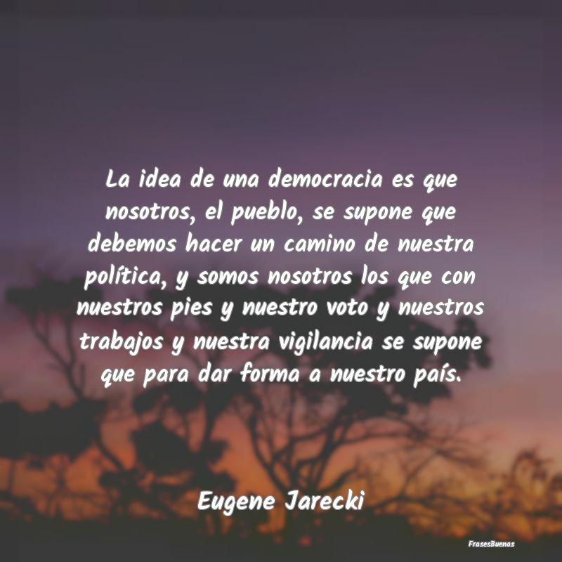 La idea de una democracia es que nosotros, el pueb...