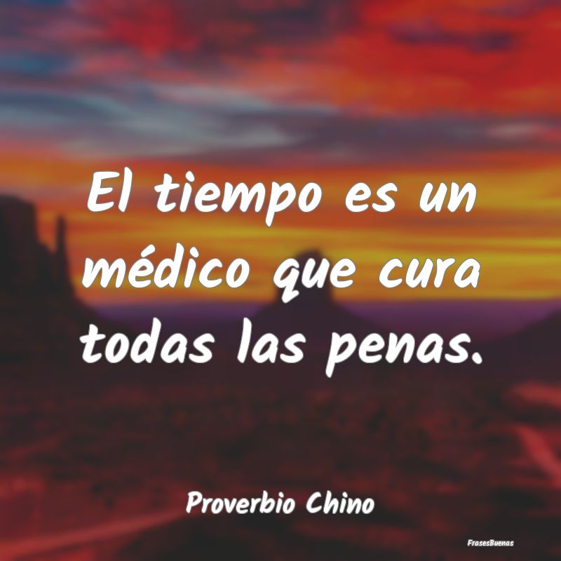 El tiempo es un médico que cura todas las penas....