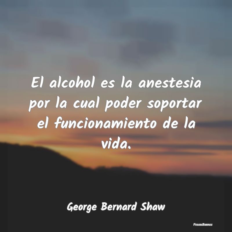 El alcohol es la anestesia por la cual poder sopor...