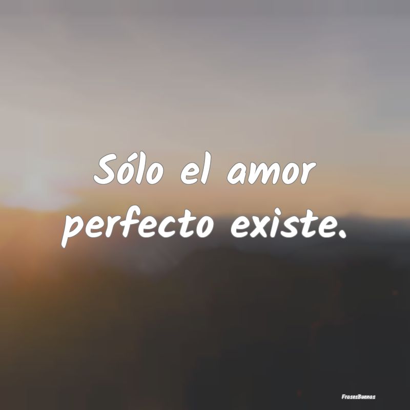 Sólo el amor perfecto existe.
...