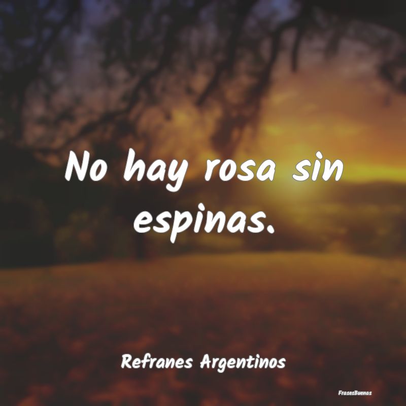 Refranes Argentinos - No hay rosa sin espinas....