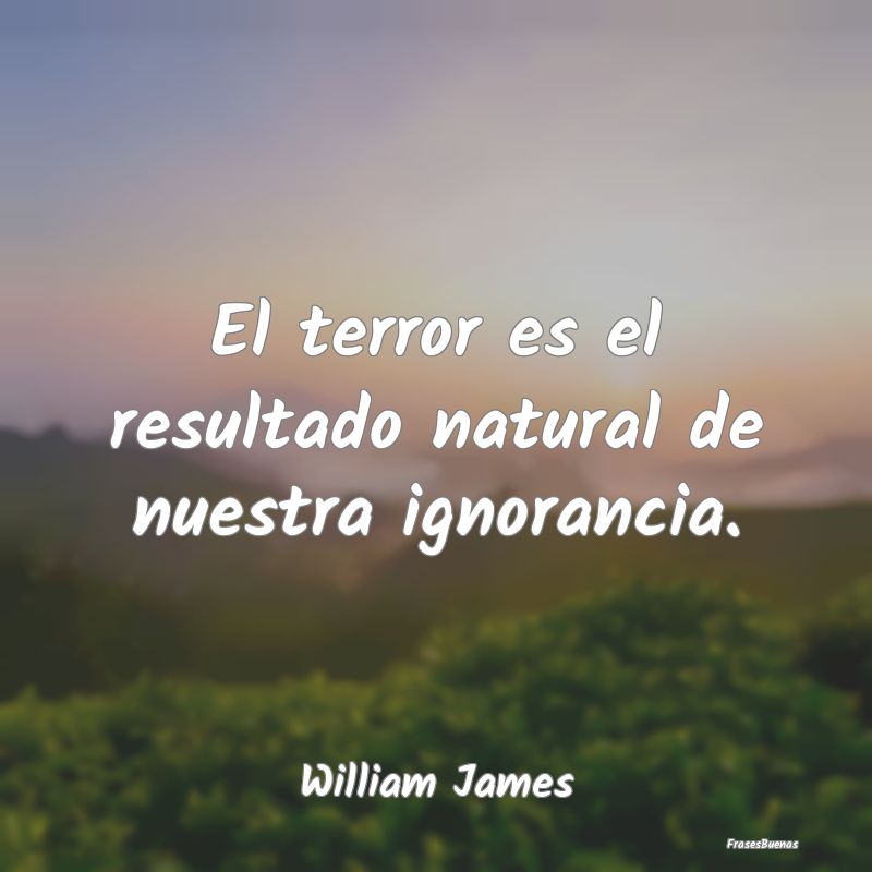 El terror es el resultado natural de nuestra ignor...
