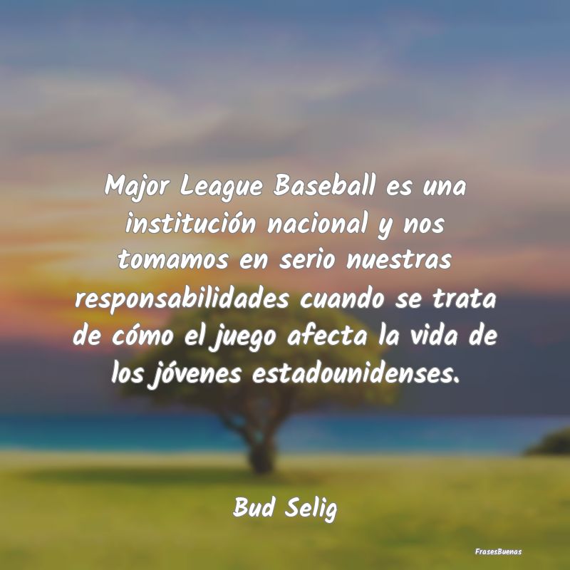 Major League Baseball es una institución nacional...