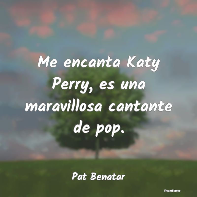 Me encanta Katy Perry, es una maravillosa cantante...