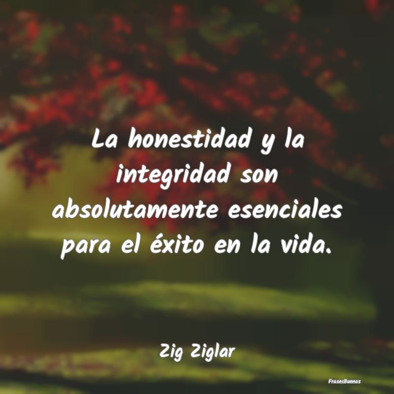 Frases de Zig Ziglar - La honestidad y la integridad son absolu