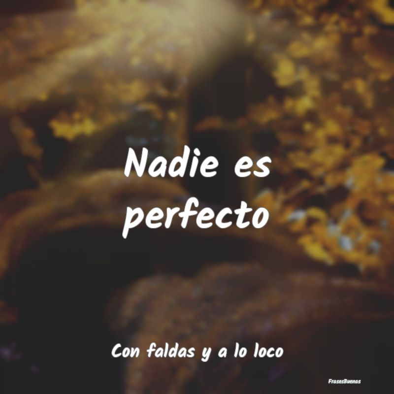 Nadie es perfecto
...