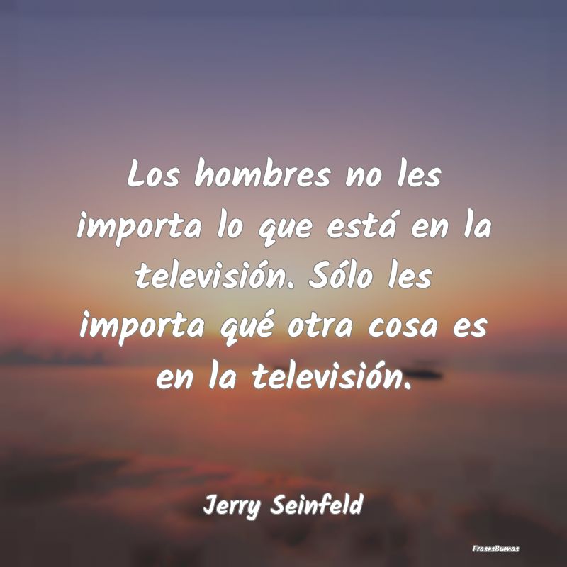 Los hombres no les importa lo que está en la tele...