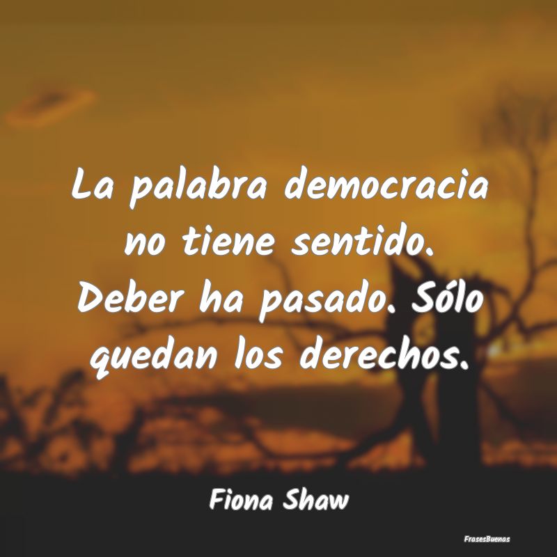 La palabra democracia no tiene sentido. Deber ha p...