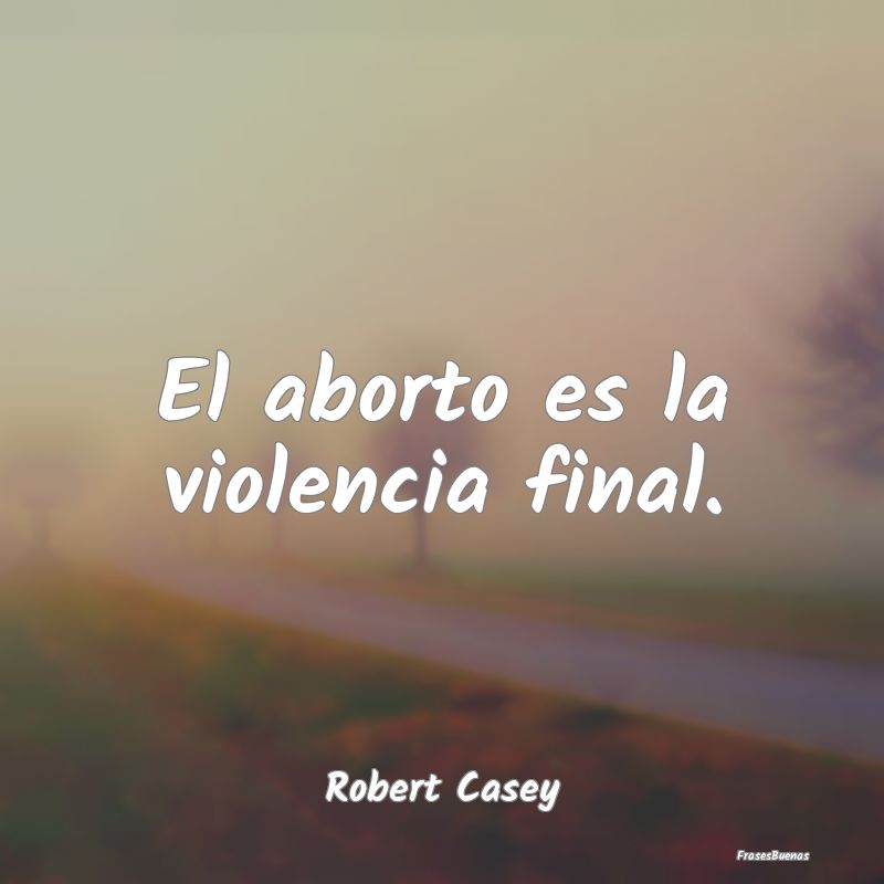 El aborto es la violencia final....