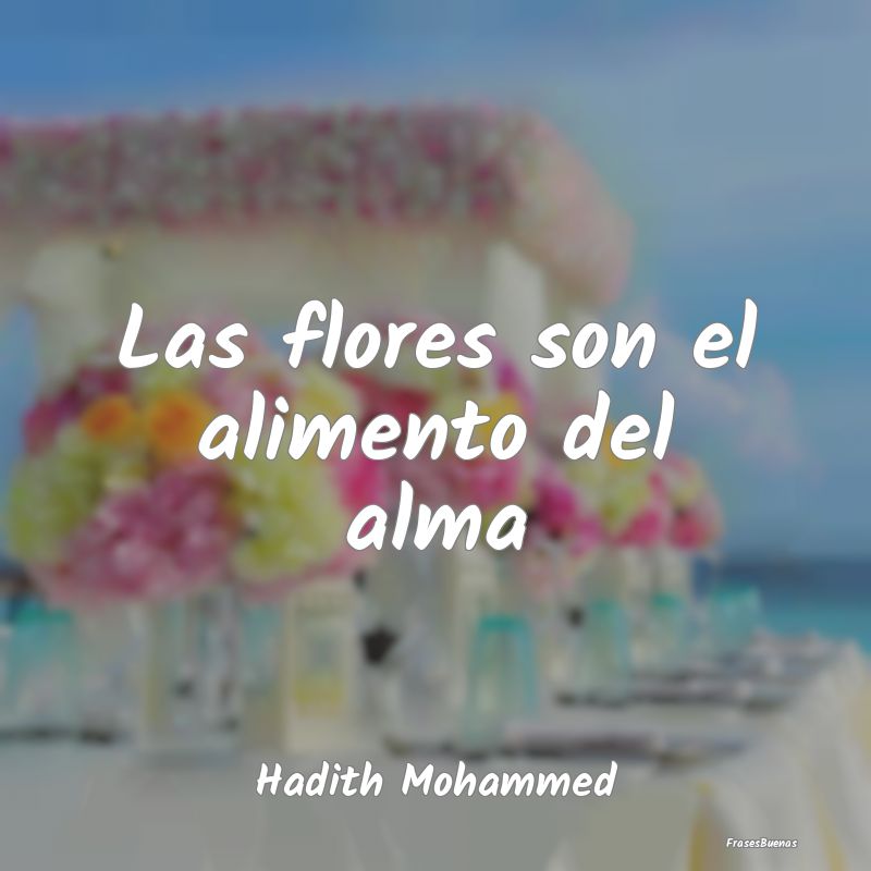 Las flores son el alimento del alma...