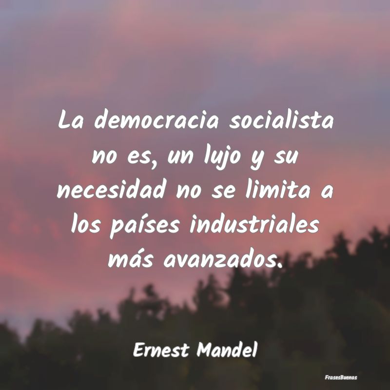 La democracia socialista no es, un lujo y su neces...