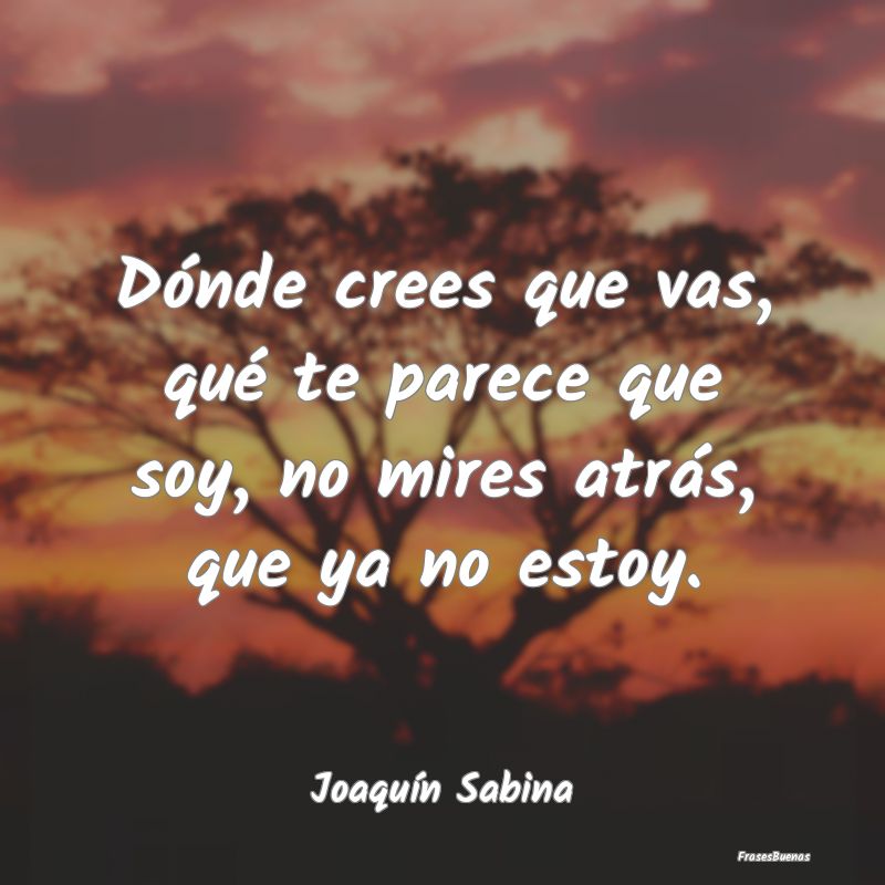 Frases de Joaquín Sabina - Dónde crees que vas, qué te parece que