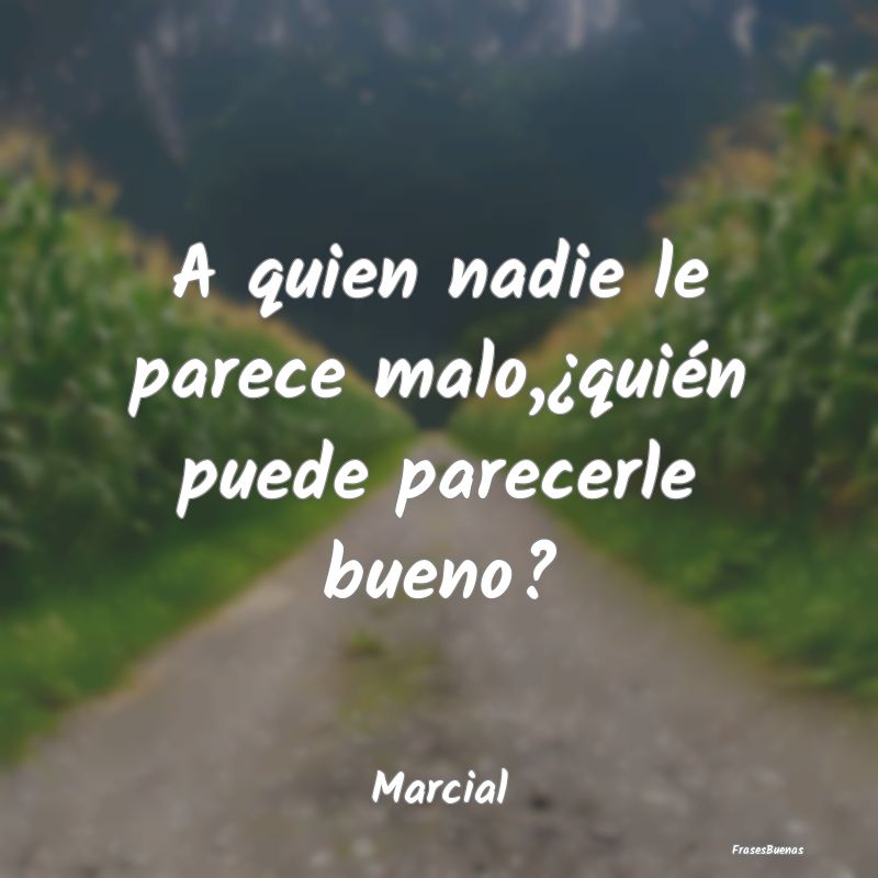 A quien nadie le parece malo,¿quién puede parece...