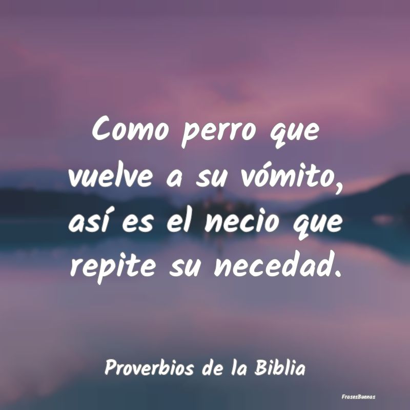 Proverbios de la Biblia - Como perro que vuelve a su vómito, así es el nec...