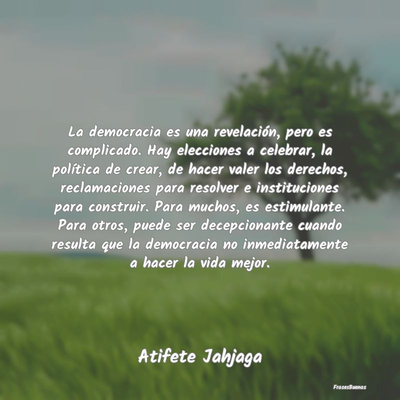 La democracia es una revelación, pero es complica...