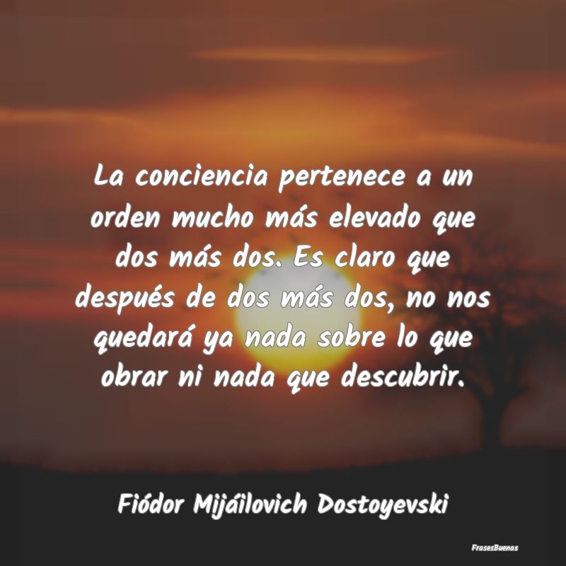 La conciencia pertenece a un orden mucho más elev...