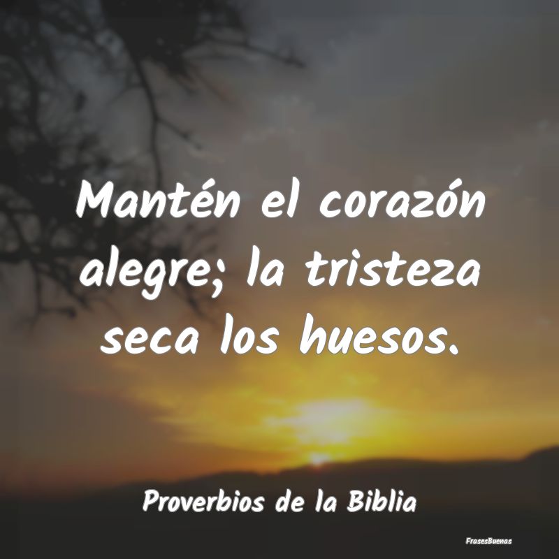 Proverbios de la Biblia - Mantén el corazón alegre; la tristeza seca los h...