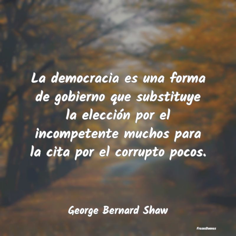La democracia es una forma de gobierno que substit...