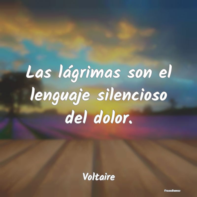 Frases de Voltaire - Las lágrimas son el lenguaje silencioso