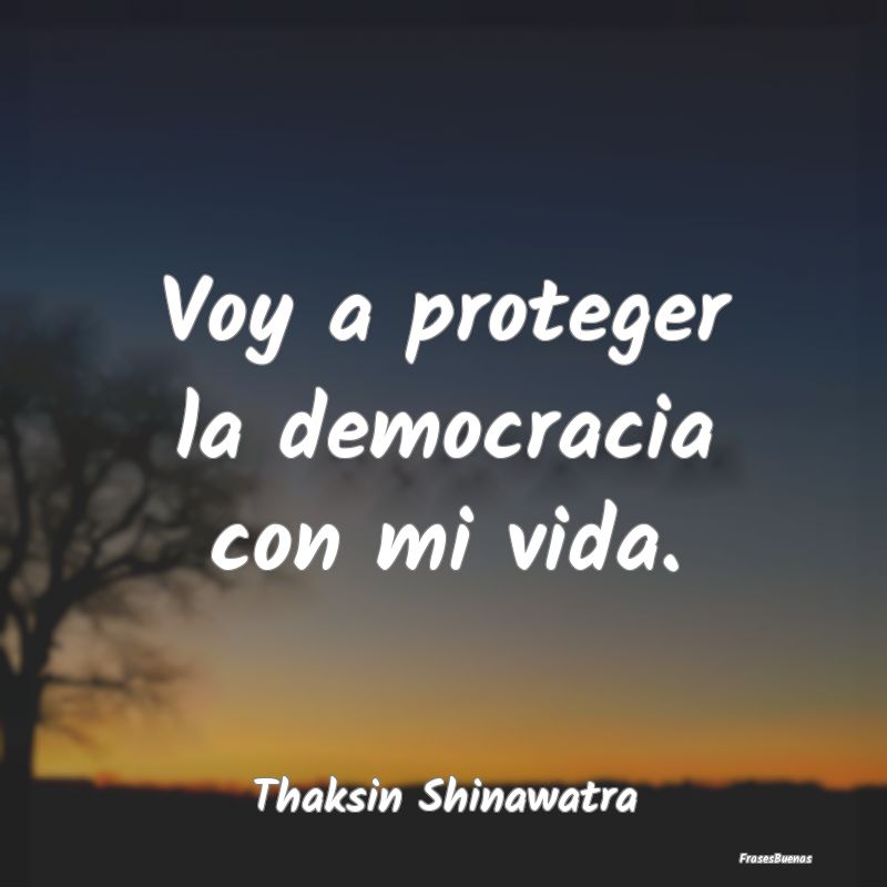 Voy a proteger la democracia con mi vida....