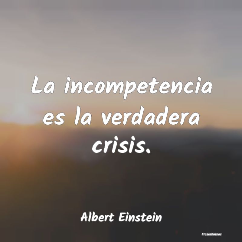 La incompetencia es la verdadera crisis....