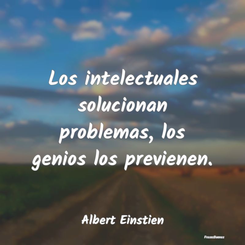 Los intelectuales solucionan problemas, los genios...