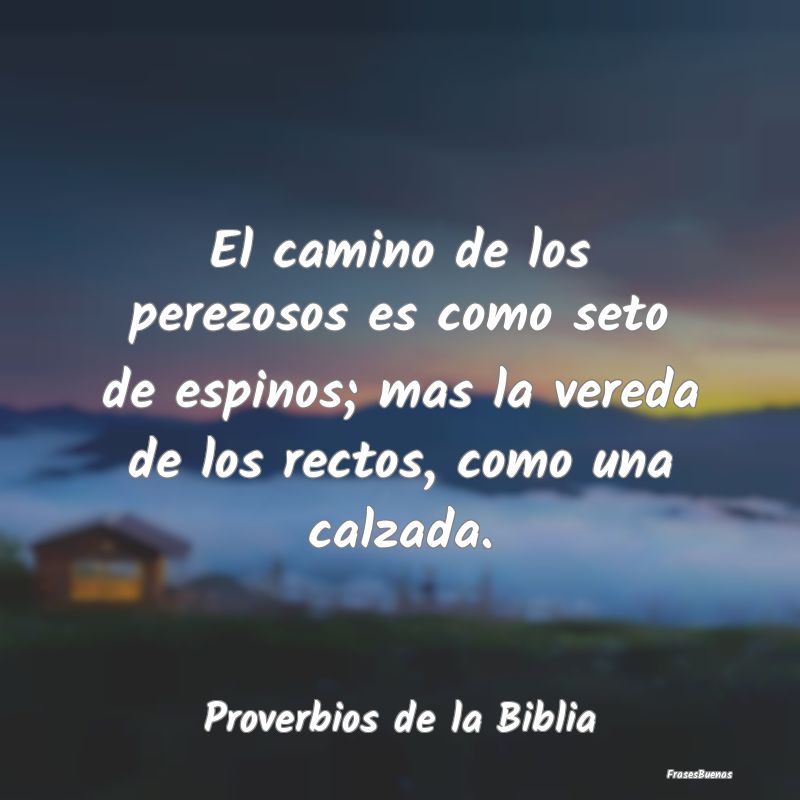 Proverbios de la Biblia - El camino de los perezosos es como seto de espinos...