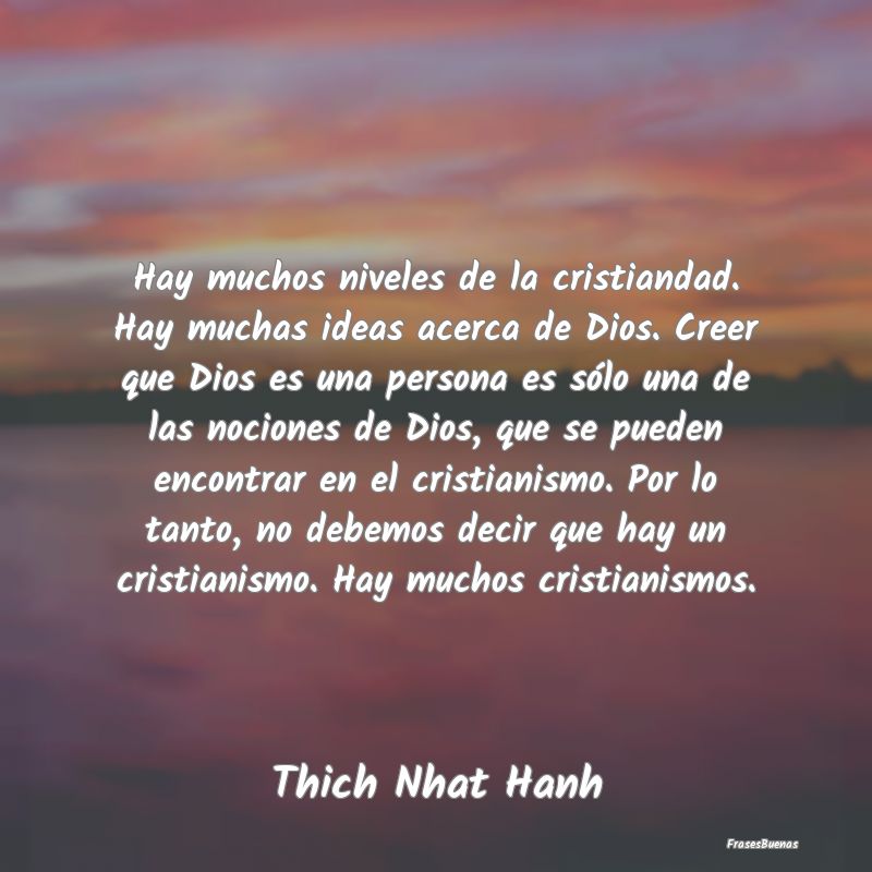 Thich Nhat Hanh Frases - Hay muchos niveles de la cristiandad. Ha