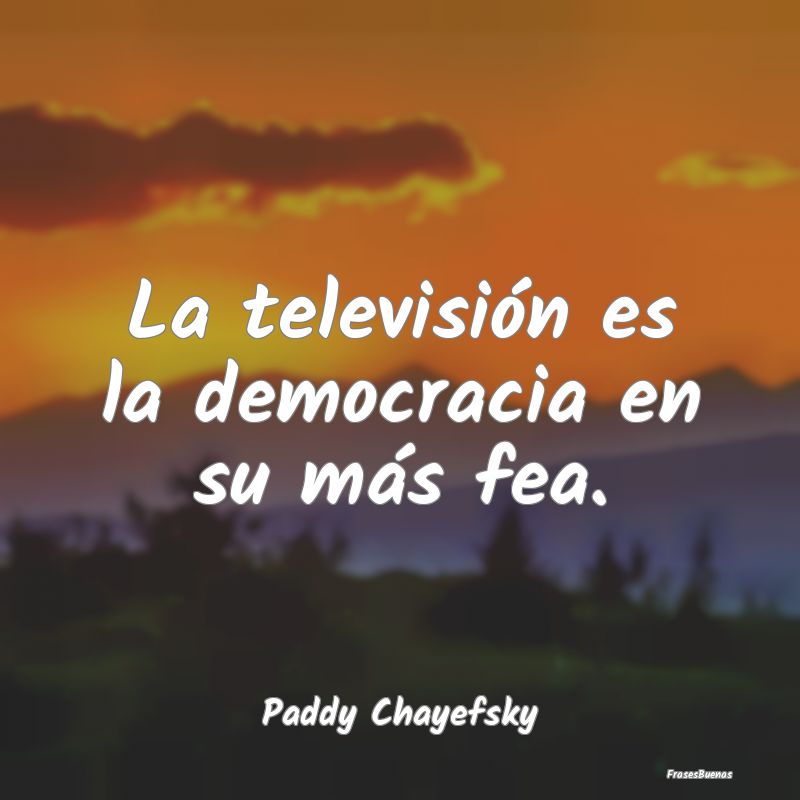 Frases de Democracia - La televisión es la democracia en su más fea....