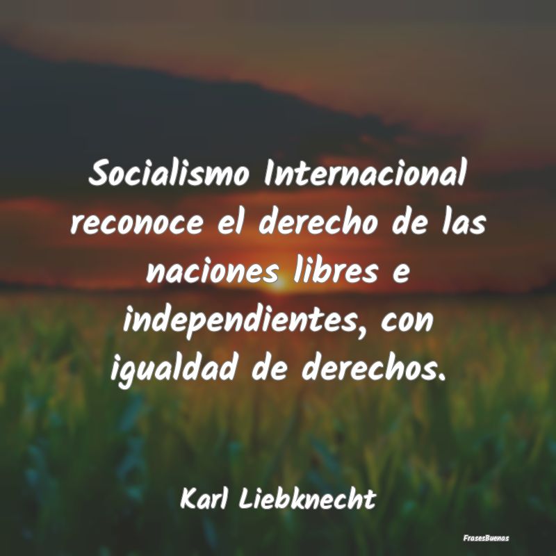 Socialismo Internacional reconoce el derecho de la...