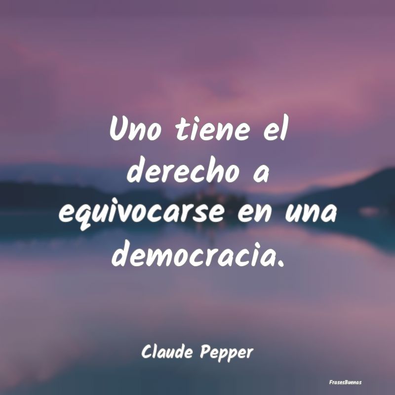 Uno tiene el derecho a equivocarse en una democrac...