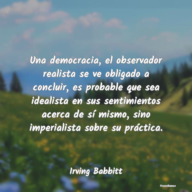 Una democracia, el observador realista se ve oblig...