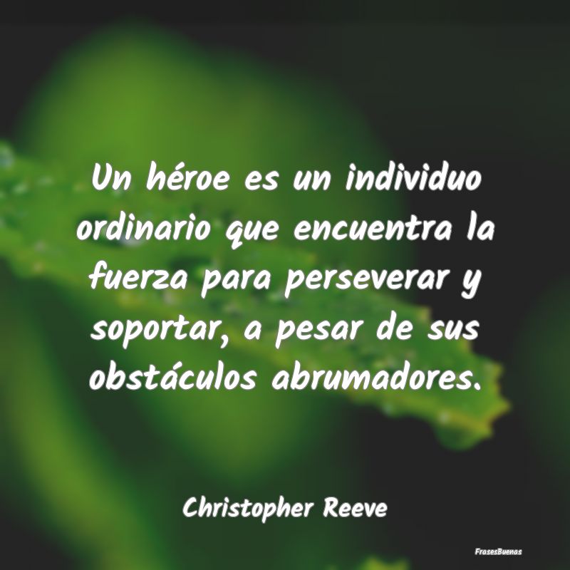 Frases de Christopher Reeve - Un héroe es un individuo ordinario que