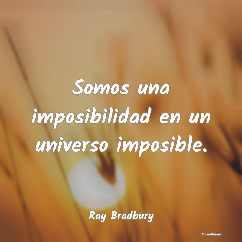 Somos una imposibilidad en un universo imposible....