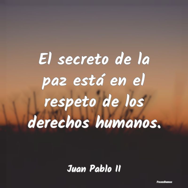 El secreto de la paz está en el respeto de los de...