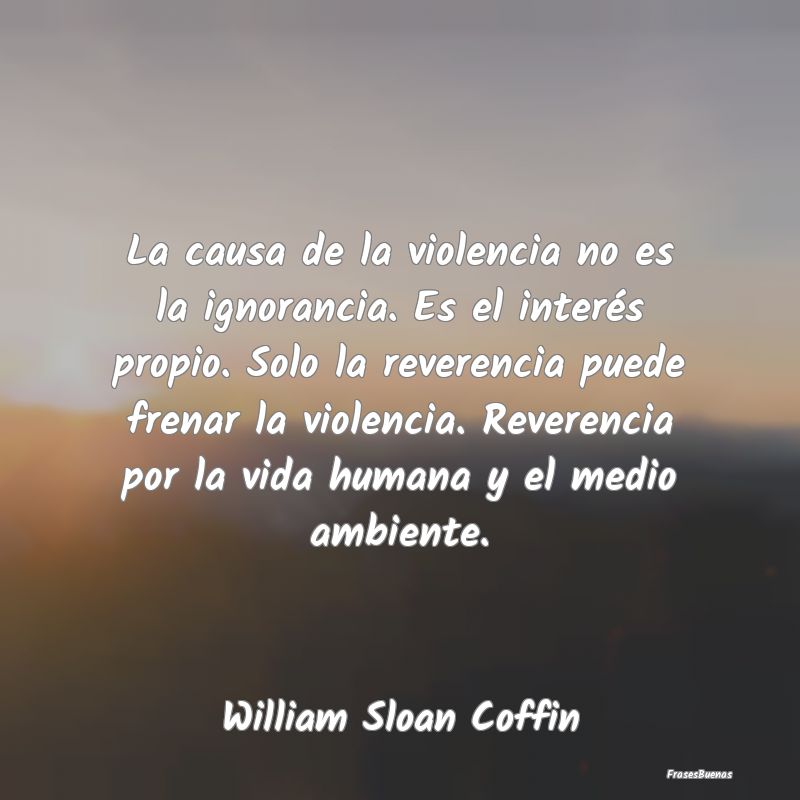 La causa de la violencia no es la ignorancia. Es e...