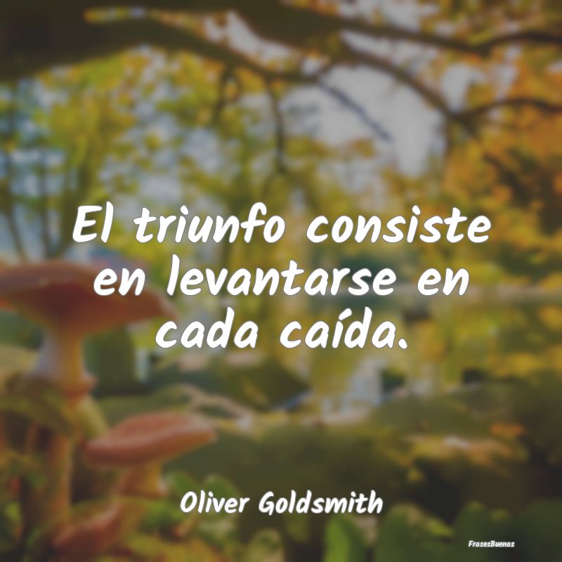 Frases de Oliver Goldsmith - El triunfo consiste en levantarse en cad