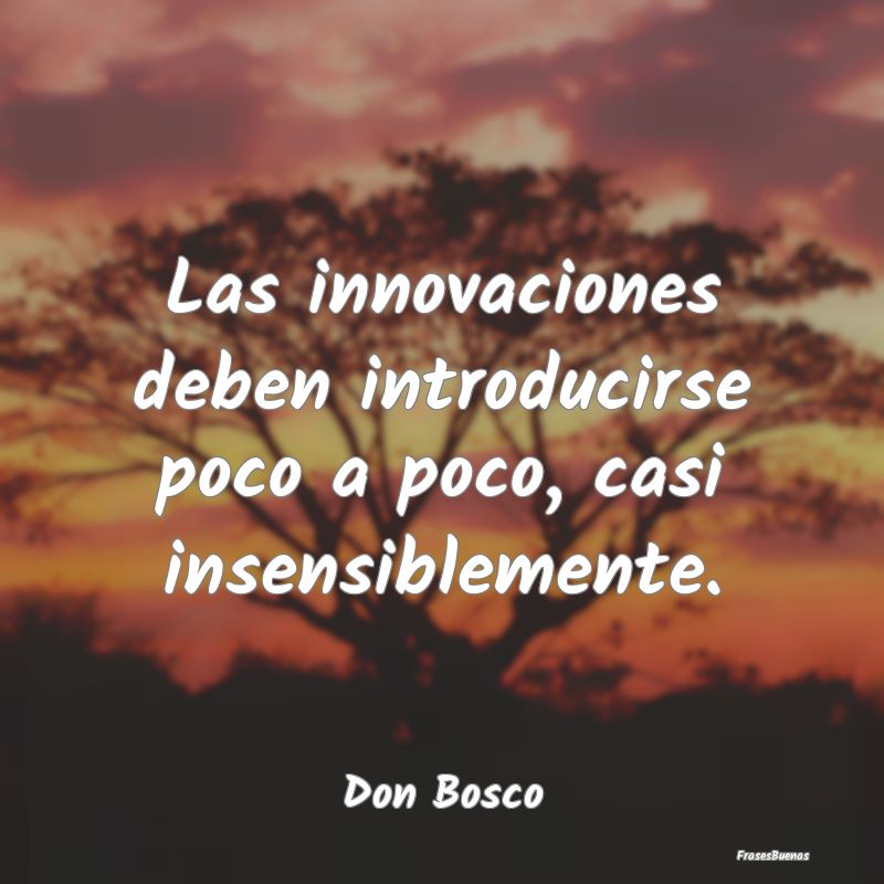 Las innovaciones deben introducirse poco a poco, c...