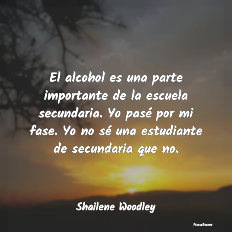 El alcohol es una parte importante de la escuela s...