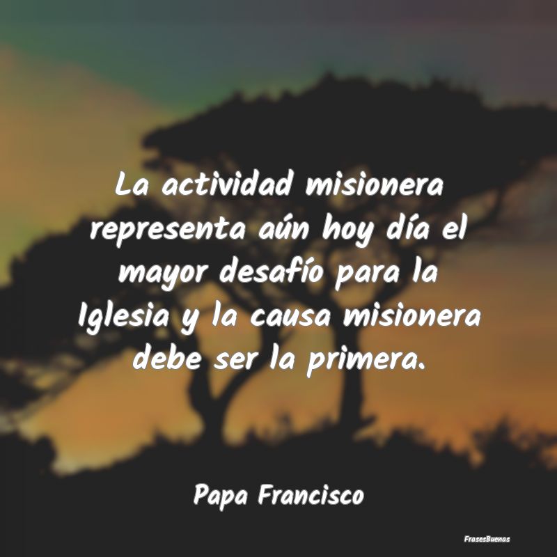 Frases Papa Francisco - La actividad misionera representa aún h