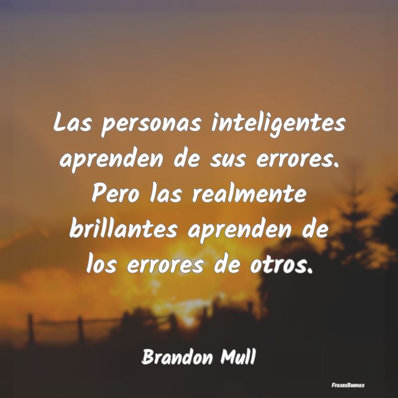 Las personas inteligentes aprenden de sus errores....